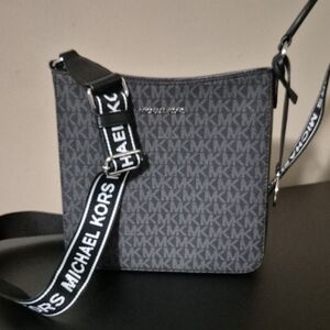 Michael Kors Black and Gray Messenger Bag